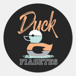 Pegatina Redonda Fiabetes de pato