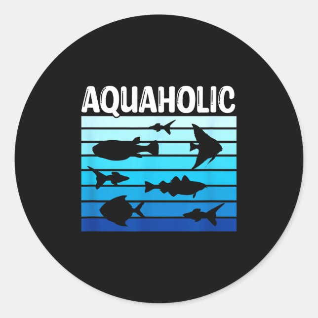 Pegatina Redonda Fiank Funny Fishkeeper Quote Fish Keeper Aquarium  (Anverso)