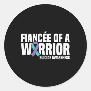 Pegatina Redonda Fianza De Una Conciencia De Prevención Del Suicidi