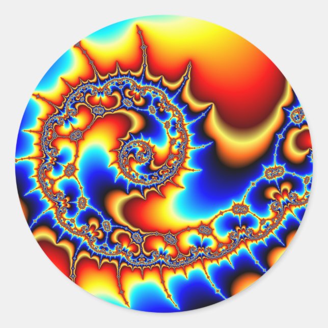 Pegatina Redonda Fibonaccispikeral (Anverso)