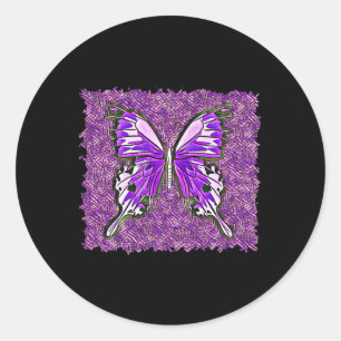 Pegatina Redonda Fibro Lupus Stainass Butterfly Art Spoonie