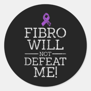 Pegatina Redonda Fibro No Me Derrotará Fibromialgia Conciencia Di