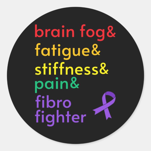 Pegatina Redonda Fibromialgia Conciencia (Anverso)
