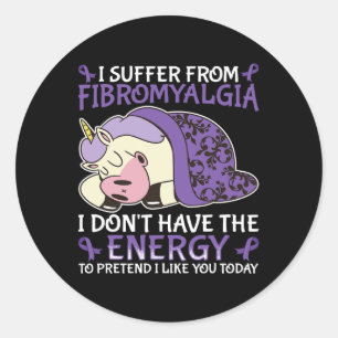 Pegatina Redonda Fibromialgia Conciencia
