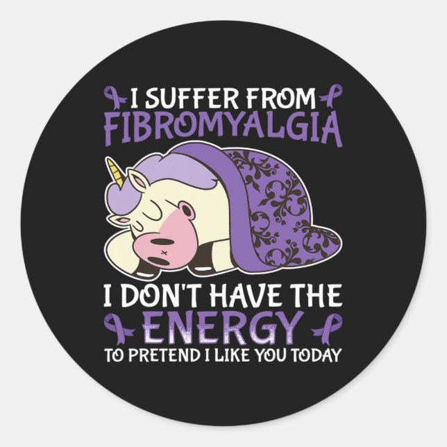Pegatina Redonda Fibromialgia Conciencia (Anverso)