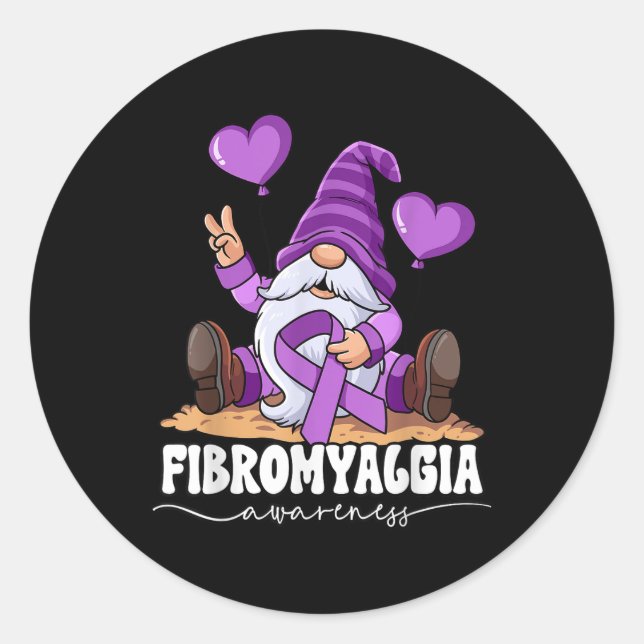 Pegatina Redonda Fibromialgia Conciencia (Anverso)