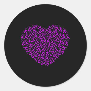 Pegatina Redonda Fibromialgia Conciencia Cinta amarilla Regalo card