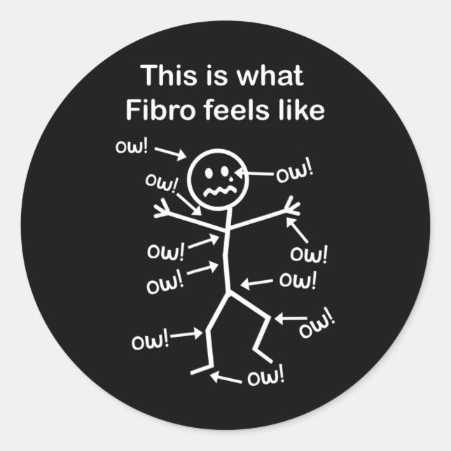 Pegatina Redonda Fibromialgia Conciencia - Esto es lo que el fibro  (Anverso)