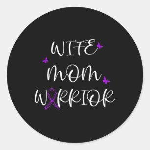 Pegatina Redonda Fibromialgia Conciencia Fibro Guerrero Invisible M