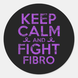 Pegatina Redonda Fibromialgia Conciencia Lucha contra guerrero luch