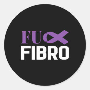 Pegatina Redonda Fibromialgia Fibro Luchador de Conciencia 1