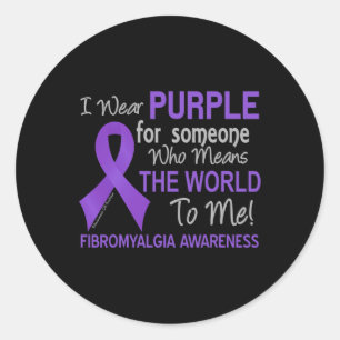 Pegatina Redonda Fibromialgia Por Alguien Que Significa El Mundo Pa
