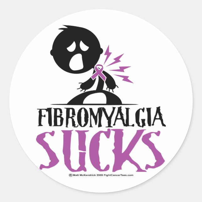 Pegatina Redonda Fibromialgia Sucks (Anverso)