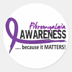 Pegatina Redonda Fibromyalgia de la conciencia 2