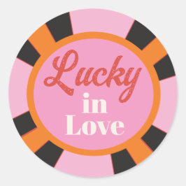 Pegatina Redonda Ficha de Poker Mod de Las Vegas