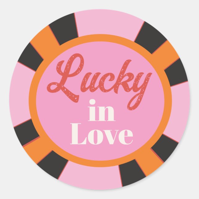 Pegatina Redonda Ficha de póquer Las Vegas Mod (Anverso)