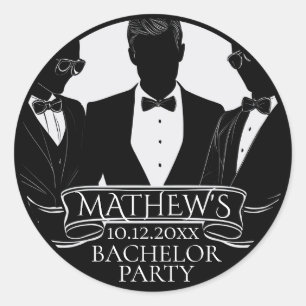 Pegatina Redonda Ficha de póquer para despedida de soltero