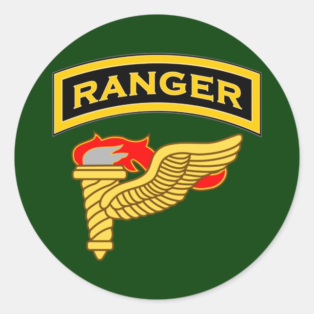 Pegatina Redonda Ficha Ranger y placa Pathfinder (Anverso)