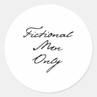 Pegatina Redonda Fictional Men Only Sticker, Journal, Journal Book