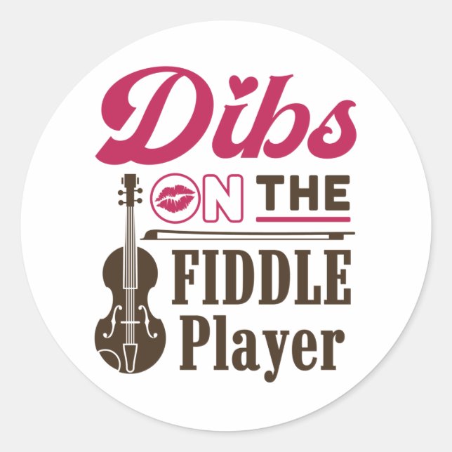 Pegatina Redonda Fiddle: Novia de Fiddler (Anverso)