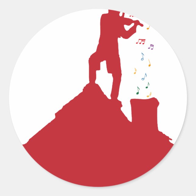 Pegatina Redonda Fiddler (Anverso)