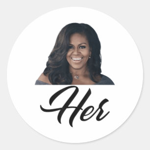 Pegatina Redonda Fiddlesticks Tees a las mujeres su Michelle Obama