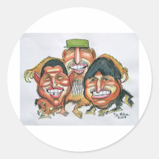 Pegatina Redonda fidel castro, hugo chavez, evo morales