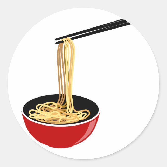 Pegatina Redonda Fideos (Anverso)