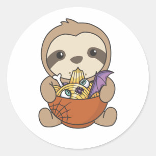 Pegatina Redonda Fideos Japoneses Noodles Halloween Slon Ramen