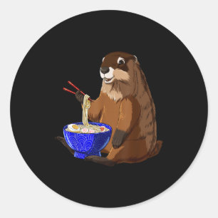 Pegatina Redonda Fideos Japoneses Tazón De Ramen Kawaii Divertido M