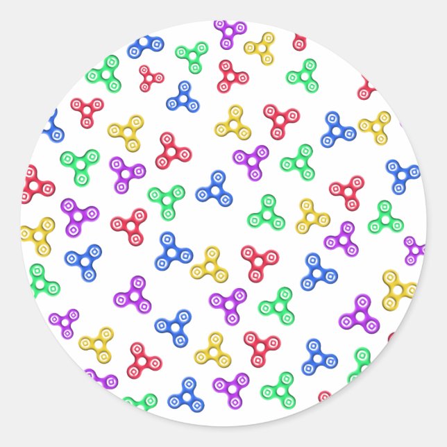 Pegatina Redonda Fidget Spinners (Anverso)