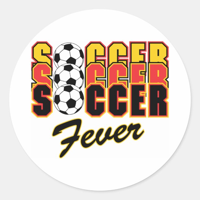 Pegatina Redonda Fiebre del fútbol (Anverso)