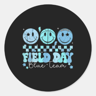 Pegatina Redonda Field Day Blue Team Color Field Trip Team Game Com