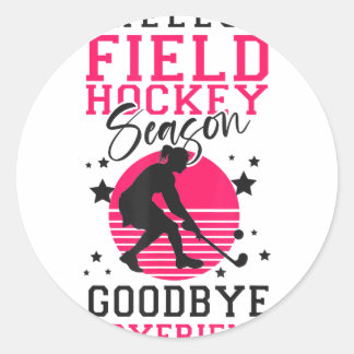 Pegatina Redonda Field Hockey Hello Field Hockey Season Good_1