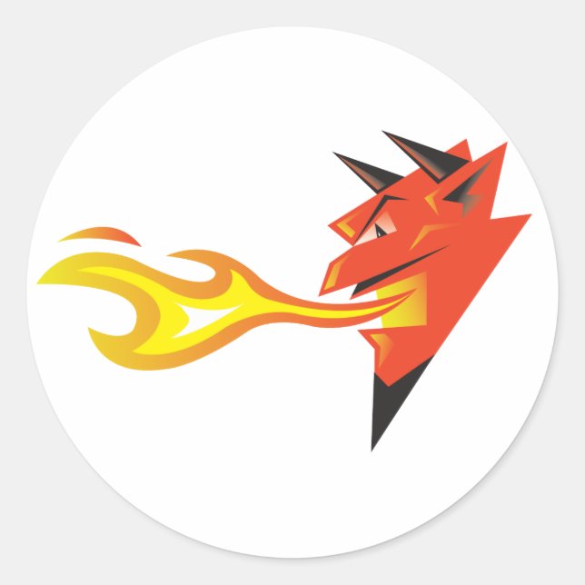 Pegatina Redonda Fiery Devil's Head Decal (Anverso)