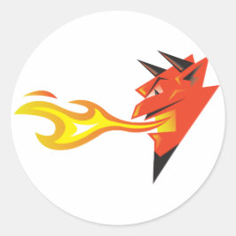 Pegatina Redonda Fiery Devil's Head Decal