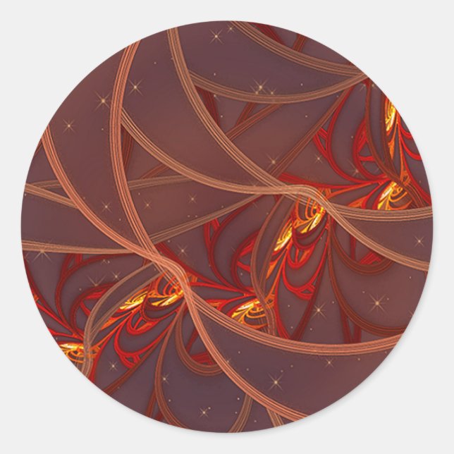 Pegatina Redonda Fiery Red Moon (Anverso)