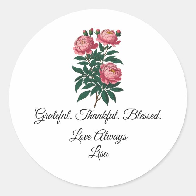 Pegatina Redonda Fiesta Agradecimiento Cumpleaños  (Anverso)