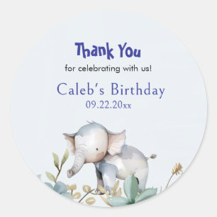 Pegatina Redonda Fiesta Animales Fiesta de cumpleaños de niños orto