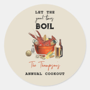 Pegatina Redonda Fiesta anual de hierba de langosta de verano