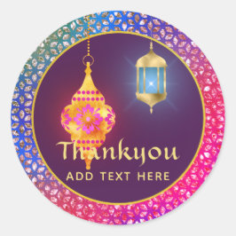 Pegatina Redonda Fiesta árabe, marroquí, de Bollywood personalizado