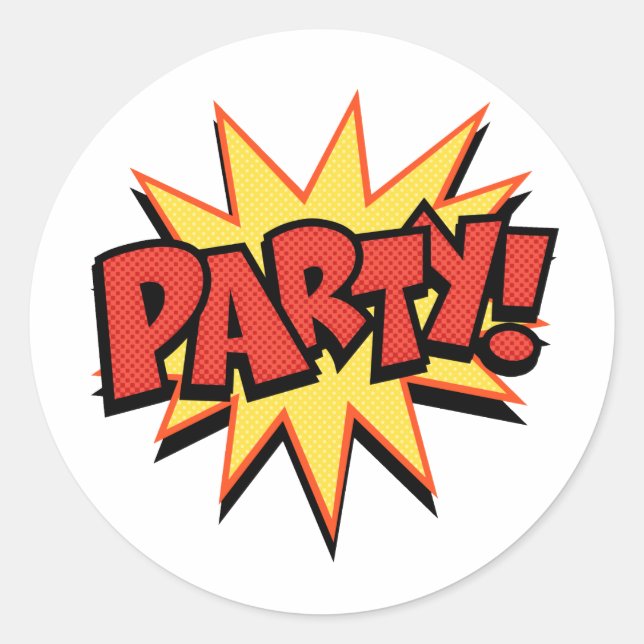 Pegatina Redonda Fiesta Bang (Anverso)