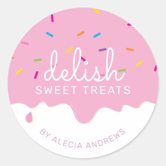 Pegatina Redonda FIESTA BROSTING DRIPS lindo pastel rociar lentes r (Anverso)