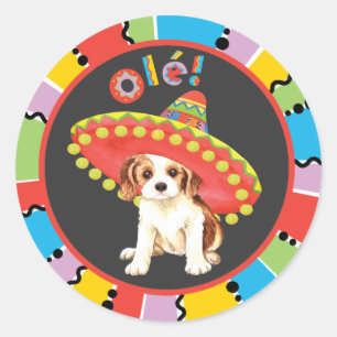 Pegatina Redonda Fiesta Cavalier