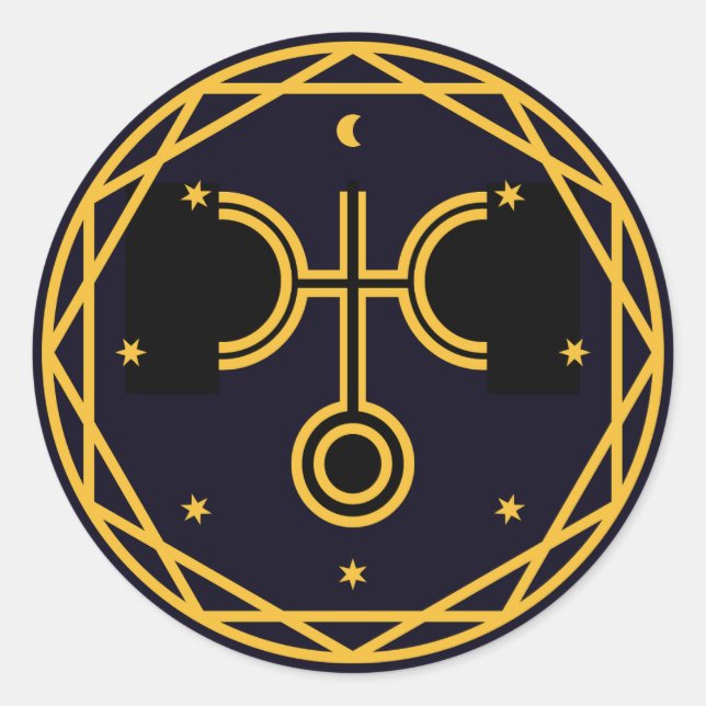 Pegatina Redonda Fiesta celeste ocultico de Urano (Anverso)