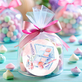 Pegatina Redonda Fiesta Chica Makeup Pastel