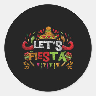 Pegatina Redonda Fiesta Cinco De Mayo