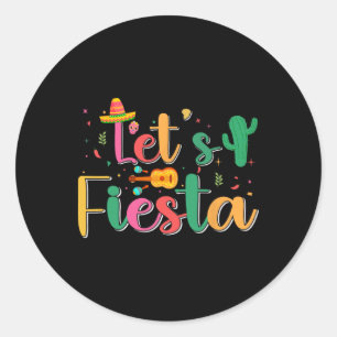 Pegatina Redonda Fiesta Cinco De Mayo Familiar Fiesta Mexicana Comb