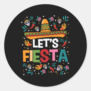 Pegatina Redonda Fiesta Cinco De Mayo Fiesta Gui