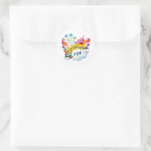 Pegatina Redonda Fiesta Circus Clown